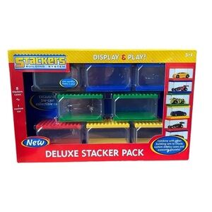 Racing Champions Stackers Building Track System, Plus Car & Display Cases. NEW